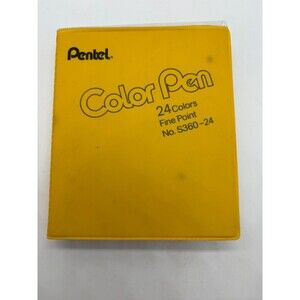 Pentel Color Pen Set 24 Colors Fine Point S360-24 Yellow Case Stationery Art